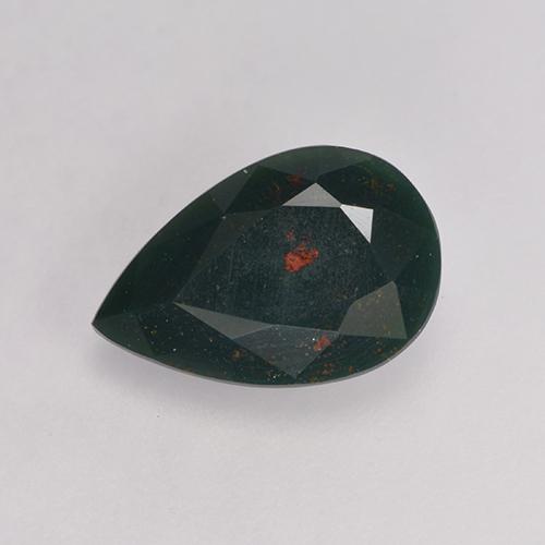 1.21캐럿 천연 포레스트 그린 블러드스톤, 배 모양, 10×6.6 mm, 불투명체
