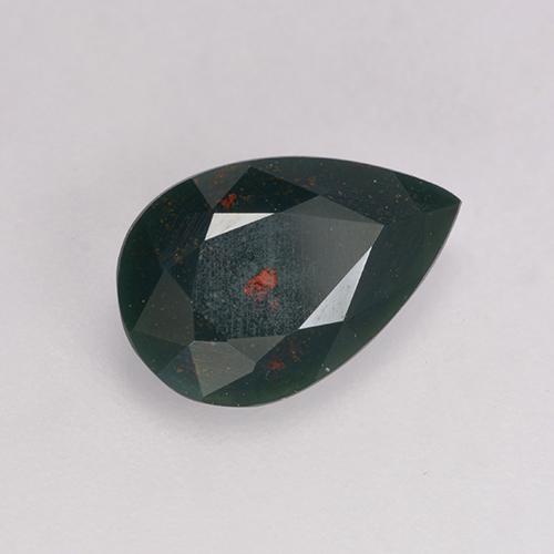 1.21캐럿 천연 포레스트 그린 블러드스톤, 배 모양, 10×6.6 mm, 불투명체