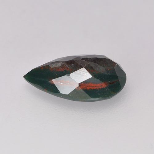 1.21캐럿 천연 포레스트 그린 블러드스톤, 배 모양, 10×6.6 mm, 불투명체