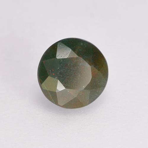 0.33캐럿 천연 녹색과 빨간색 블러드스톤, 라운드 컷, 4.36 mm, 불투명체