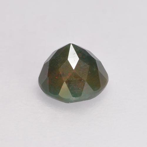 0.33캐럿 천연 녹색과 빨간색 블러드스톤, 라운드 컷, 4.36 mm, 불투명체