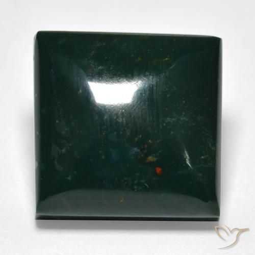 9.57캐럿 천연 멀티컬러 블러드스톤, 스퀘어, 12.9×12.9 mm, 불투명체