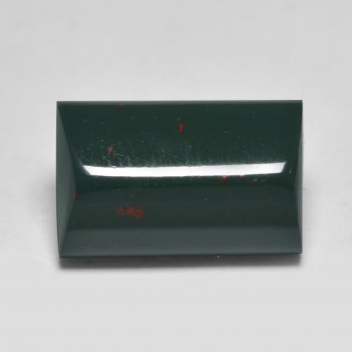 4.00캐럿 천연 딥그린 혈석, 바게트, 불투명체