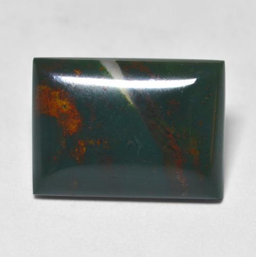7.25캐럿 천연 다크 그린 블러드스톤, 바게트, 15.7×11.4 mm, 투명한