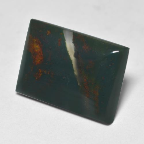 7.25캐럿 천연 다크 그린 블러드스톤, 바게트, 15.7×11.4 mm, 투명한