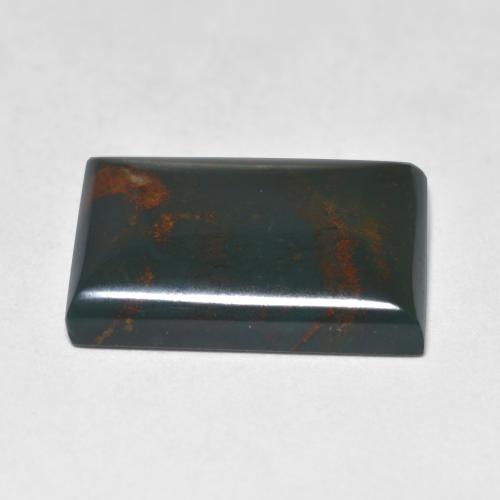 7.25캐럿 천연 다크 그린 블러드스톤, 바게트, 15.7×11.4 mm, 투명한
