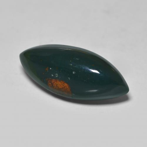 6.71캐럿 천연 딥 그린 블러드스톤, 마퀴즈, 18.9×8.1 mm, 불투명체
