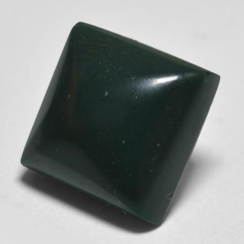 4.41캐럿 천연 딥 그린 블러드스톤, 스퀘어, 9.8×9.7 mm, 불투명체