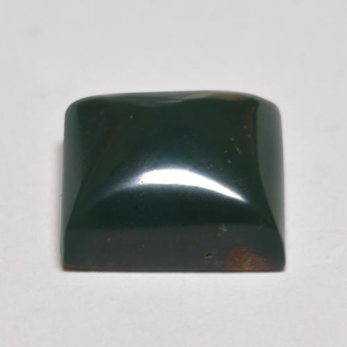 4.41캐럿 천연 딥 그린 블러드스톤, 스퀘어, 9.8×9.7 mm, 불투명체
