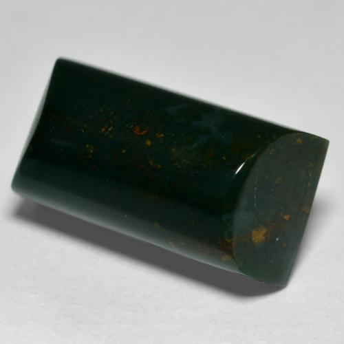 15.25캐럿 천연 다크 그린 블러드스톤, 바게트, 18.4×9.6 mm, 불투명체