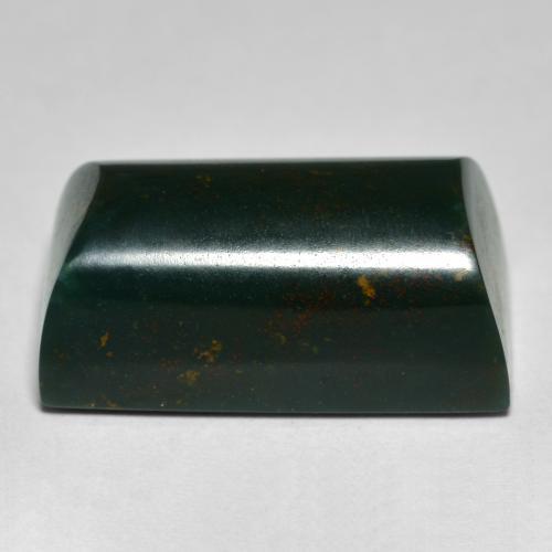 15.25캐럿 천연 다크 그린 블러드스톤, 바게트, 18.4×9.6 mm, 불투명체