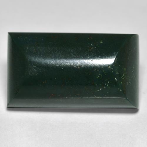 14.66캐럿 천연 다크 그린 블러드스톤, 바게트, 19.2×11.1 mm, 불투명체