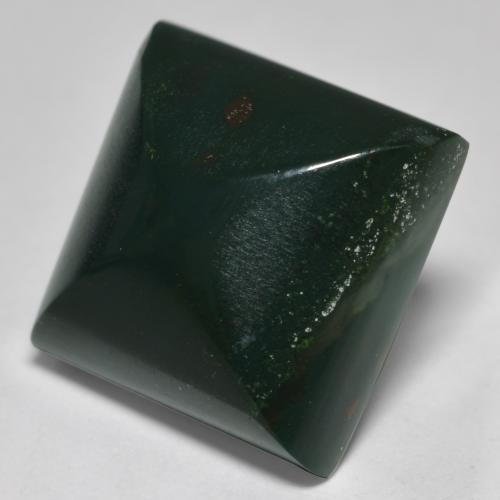 12.60캐럿 천연 포레스트 그린 블러드스톤, 스퀘어, 14×14 mm, 불투명체