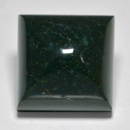 14.70캐럿 천연 포레스트 그린 블러드스톤, 스퀘어, 12.9×13 mm, 불투명체