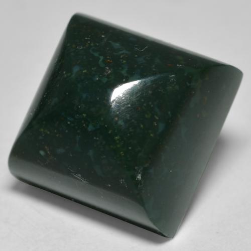 14.70캐럿 천연 포레스트 그린 블러드스톤, 스퀘어, 12.9×13 mm, 불투명체