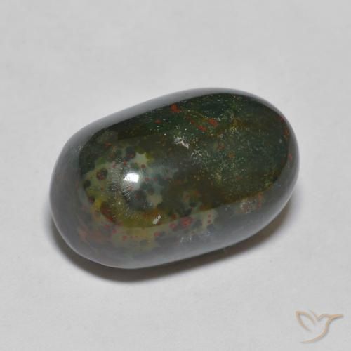 10.90ct 자연스러운 딥그린 혈석, 타원형, 불투명체