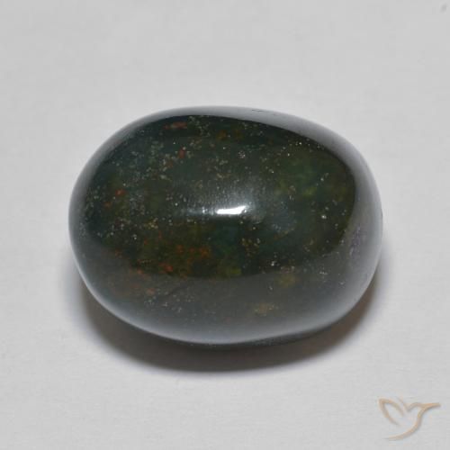 15.31ct 자연스러운 다색 혈석, 타원형, 불투명체