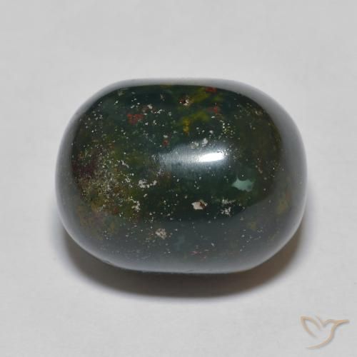 15.81ct 자연스러운 포레스트 그린 혈석, 타원형, 불투명체
