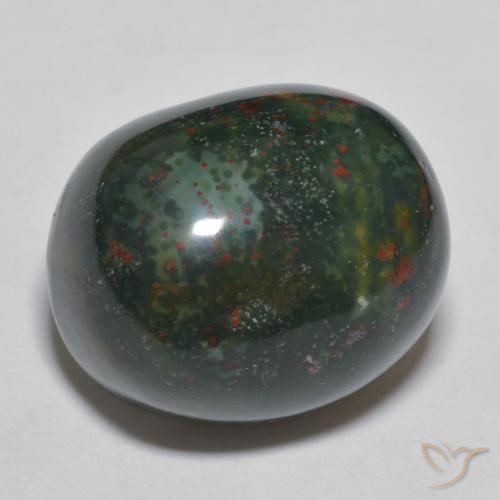 24.63ct 자연스러운 다색 혈석, 타원형, 불투명체