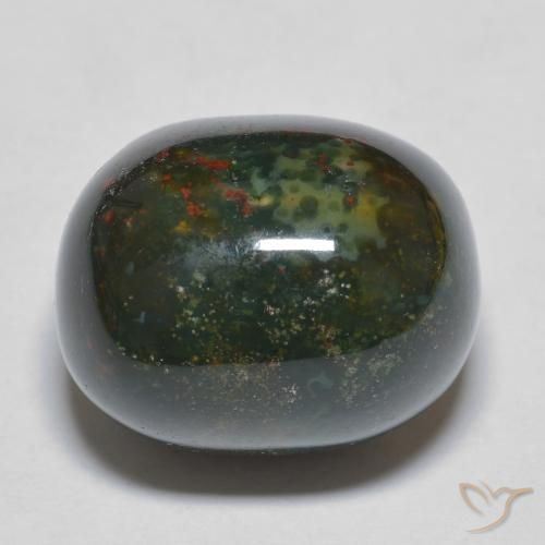 21.64ct 자연스러운 녹색과 빨강 혈석, 타원형, 불투명체