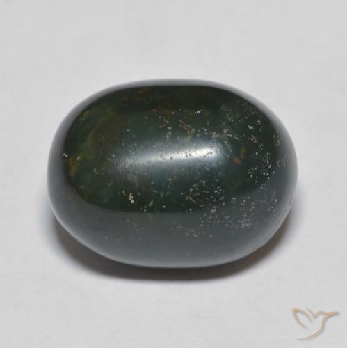 12.54ct 자연스러운 딥그린 혈석, 타원형, 불투명체
