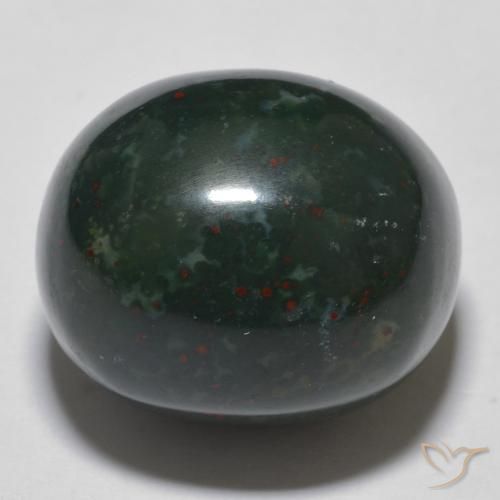 15.30ct 자연스러운 포레스트 그린 혈석, 타원형, 불투명체