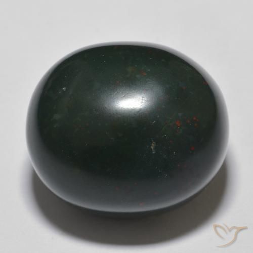 29.31ct 자연스러운 짙은 녹색 혈석, 타원형, 불투명체