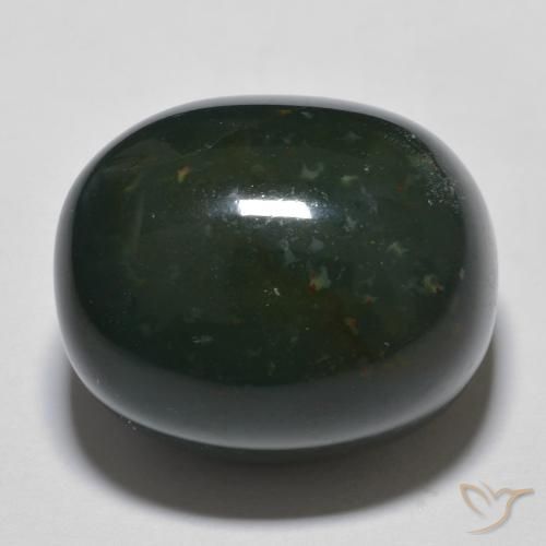 28.21ct 자연스러운 포레스트 그린 혈석, 타원형, 불투명체