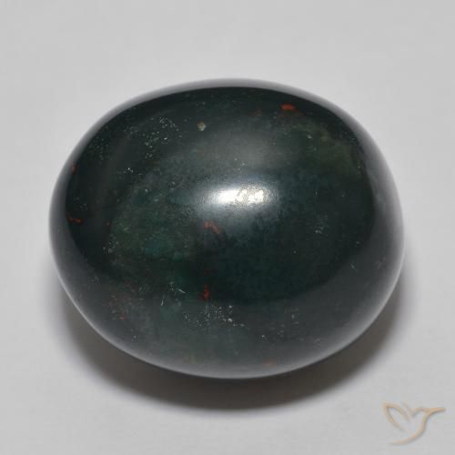 31.10ct 자연스러운 짙은 녹색 혈석, 타원형, 불투명체
