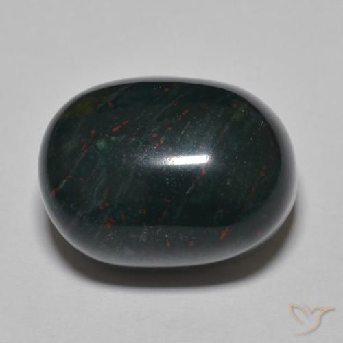 25.05ct 자연스러운 청록색 혈석, 타원형, 불투명체