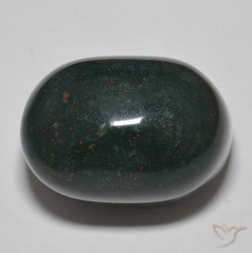 37.19ct 자연스러운 중간 짙은 녹색 혈석, 타원형, 불투명체