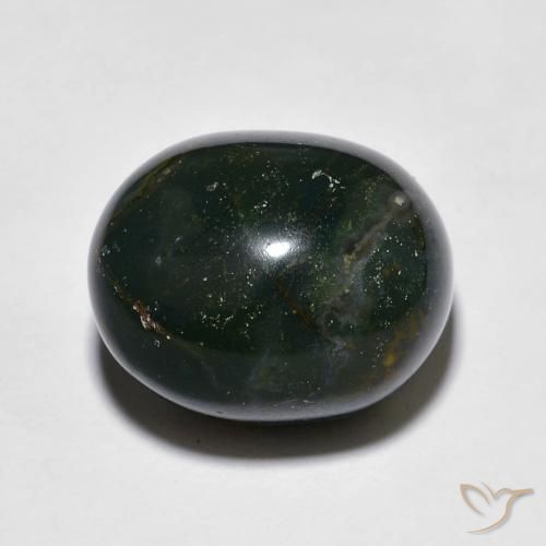 12.81ct 자연스러운 딥그린 혈석, 타원형, 불투명체