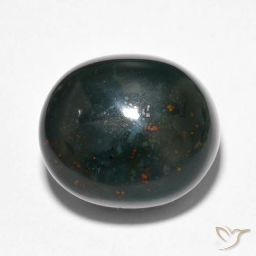 15.81ct 자연스러운 딥그린 혈석, 타원형, 불투명체