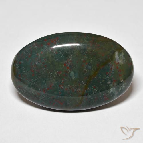 29.91ct 자연스러운 녹색과 빨강 혈석, 타원형, 불투명체