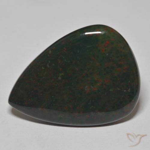 41.55ct 자연스러운 녹색과 빨간색 혈석, 배 모양, 불투명체