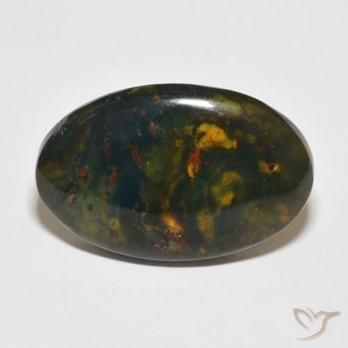 20.80캐럿 천연 다색 혈석, 타원형 컷, 불투명체