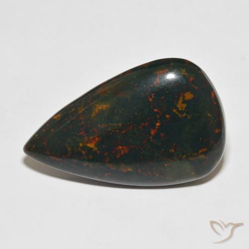 31.81ct 자연스러운 다색 혈석, 배 모양, 불투명체