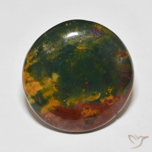 29.37캐럿 천연 다색 혈석, 라운드 컷, 불투명체