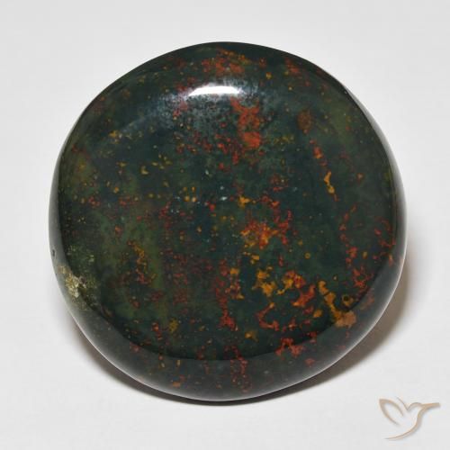 34.68ct 자연스러운 녹색과 빨강 혈석, 둥근, 불투명체
