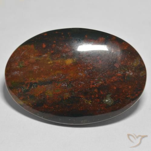 44.08ct 자연스러운 다색 혈석, 타원형, 불투명체