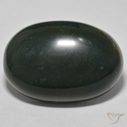 55.24ct 자연스러운 딥그린 혈석, 타원형, 불투명체