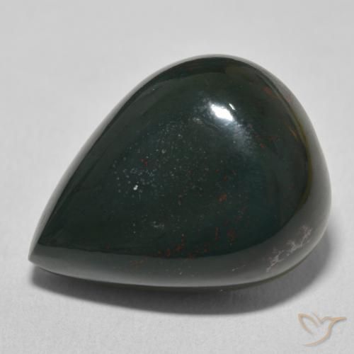 24.30ct 자연스러운 녹색과 빨강 혈석, 배 모양, 불투명체
