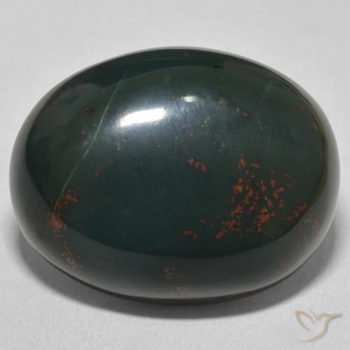 24.03ct 자연스러운 녹색과 빨강 혈석, 타원형, 불투명체