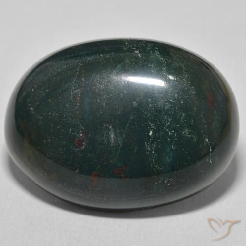 44.03ct 자연스러운 포레스트 그린 혈석, 타원형, 불투명체