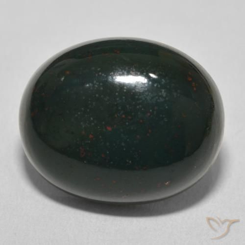 15.68ct 자연스러운 청록색 혈석, 타원형, 불투명체