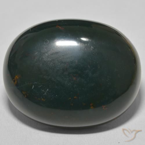 53.44ct 자연스러운 중간 짙은 녹색 혈석, 타원형, 불투명체