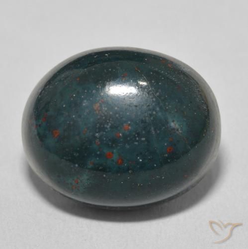 15.13ct 자연스러운 청록색 혈석, 타원형, 불투명체