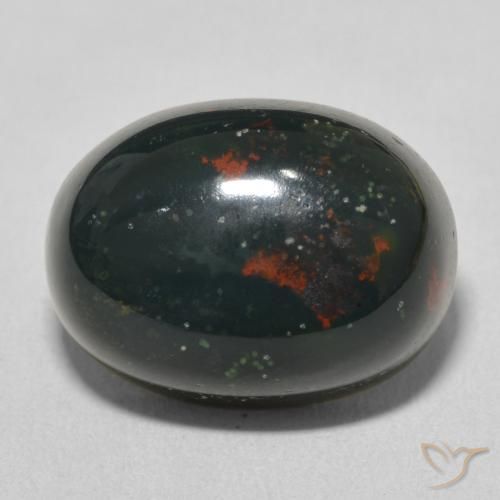 12.48ct 자연스러운 여러 가지 빛깔의 녹색 혈석, 타원형, 불투명체