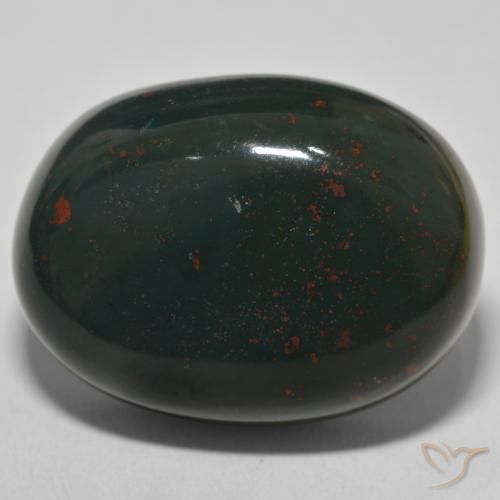 57.49ct 자연스러운 여러 가지 빛깔의 녹색 혈석, 타원형, 불투명체