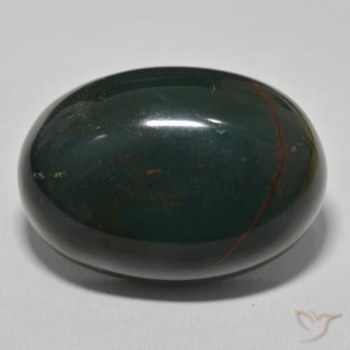 94.86ct 자연스러운 중간 짙은 녹색 혈석, 타원형, 불투명체